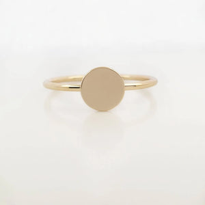 Gold Round Disc Ring