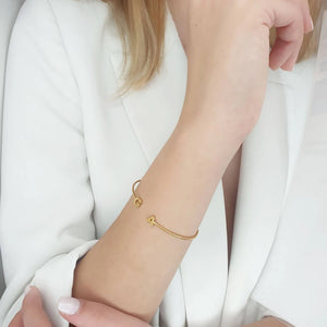 Initial Bangle 14k In Solid Gold