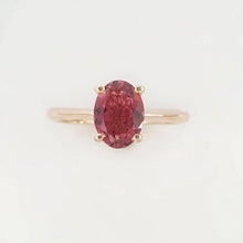 Load image into Gallery viewer, Oval Pink Tourmaline Solitaire Ring
