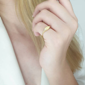 Real Gold Custom Eye Signet Ring