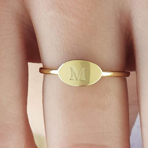 Initial Ring In Solid Gold