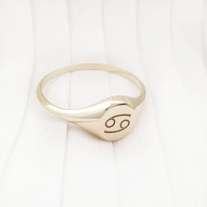 Zodiac custom initial ring