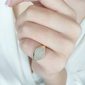 Chevalier Ring With Diamonds