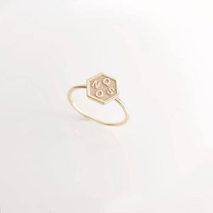 Initials hexagon ring