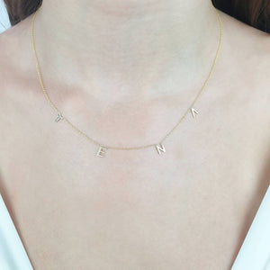 Gold Multiple Letters Necklace