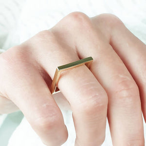 Square Ring In Solid Gold