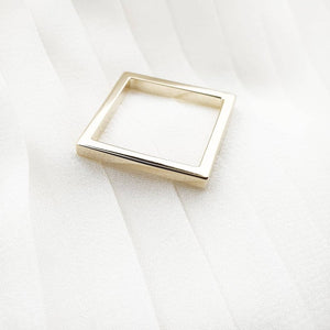 Square Ring In Solid Gold