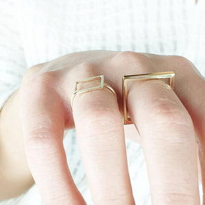 Square Ring In Solid Gold