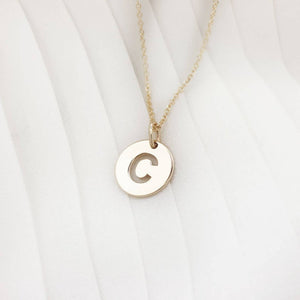 Initial Necklace In Solid Gold