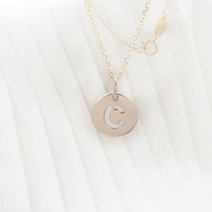 Initial Necklace In Solid Gold