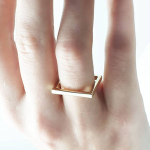 Square Ring In Solid Gold