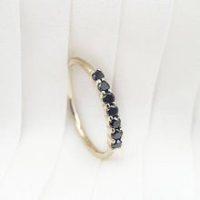 Load image into Gallery viewer, Black Diamonds Ring In Solid Gold
