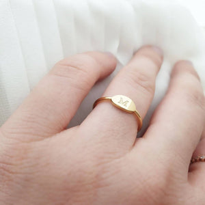 Initial Ring In Solid Gold