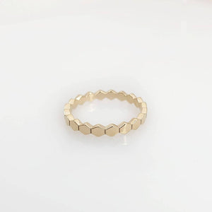 Hexagon Ring In Solid Gold