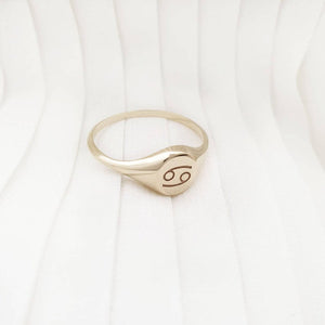 Zodiac custom initial ring