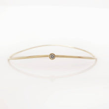 Load image into Gallery viewer, “Wave” Bangle with diamond in solid gold
