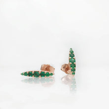 Load image into Gallery viewer, Gold marquise earrings emerald
