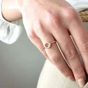 Diamond Open Circle Ring