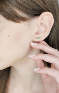 Gold marquise earrings emerald