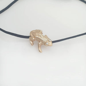 Frog With Diamond Bracelet In Solid Gold