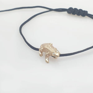 Frog With Diamond Bracelet In Solid Gold