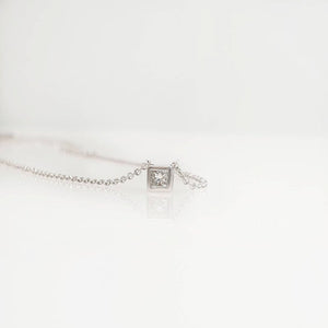 Princess Cut Solitaire Necklace