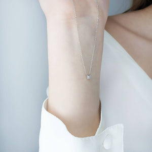 Princess Cut Solitaire Necklace