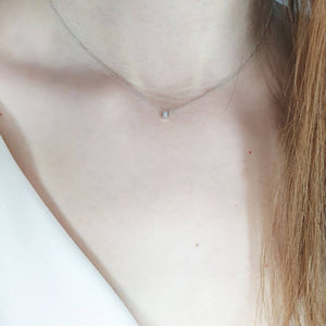 Princess Cut Solitaire Necklace