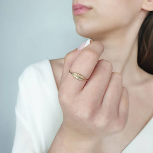 Feather Ring Gold