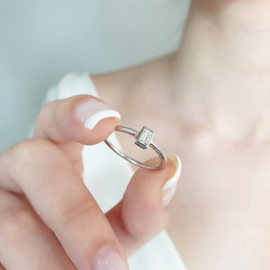 Fancy baguette diamonds ring in solid gold