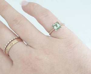 Green Tourmaline Gold Ring