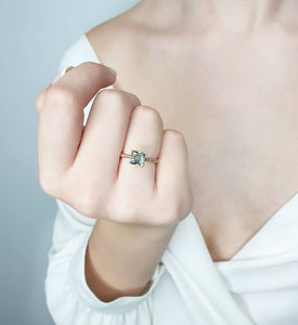 Green Tourmaline Gold Ring