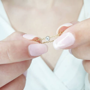 Gold Chain Ring With Diamond