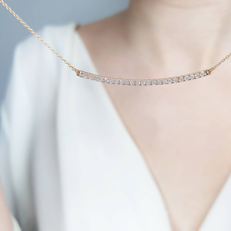 Diamond Bar Necklace