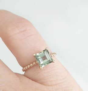 Green Tourmaline Gold Ring