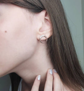 Double Horn Earrings With Diamonds