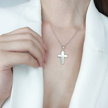 Load image into Gallery viewer, White Gold Cross Necklace
