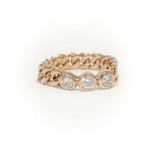 Load image into Gallery viewer, Chain Gold Diamond Ring
