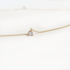 Natural Diamonds In Gold Necklace