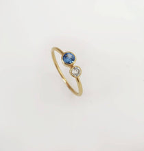 Load image into Gallery viewer, Blue and white diamond ring
