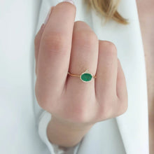 Load image into Gallery viewer, Gold Emerald Ring With Diamond
