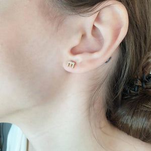 Diamond Initial Earrings