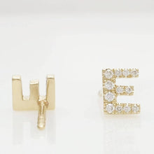 Load image into Gallery viewer, Diamond Initial Earrings
