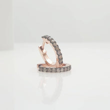 Load image into Gallery viewer, Hoop brown diamonds earrings
