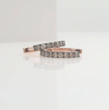 Load image into Gallery viewer, Hoop brown diamonds earrings
