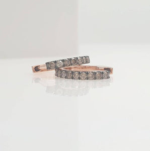 Hoop brown diamonds earrings