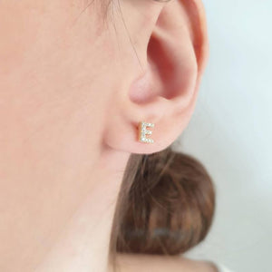 Diamond Initial Earrings