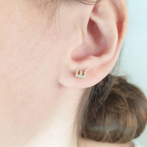 Diamond Initial Earrings