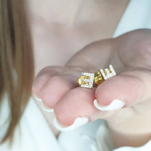 Load image into Gallery viewer, Diamond Initial Earrings
